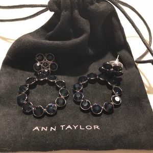 Ann Taylor Chunky Navy Blue Statement Earrings